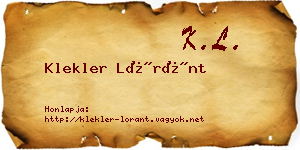 Klekler Lóránt névjegykártya