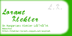 lorant klekler business card